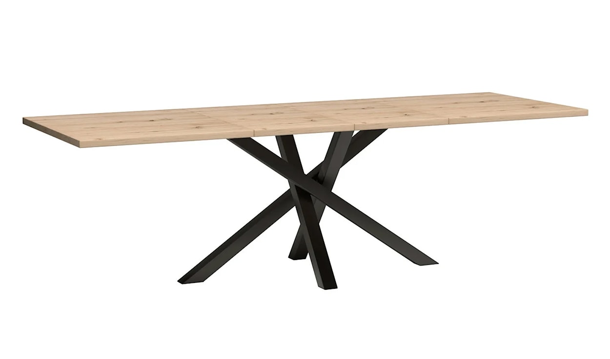 Stół rozkładany do jadalni Cali 160-260x90 cm dąb artisan na czarnych nogach  - zdjęcie 3