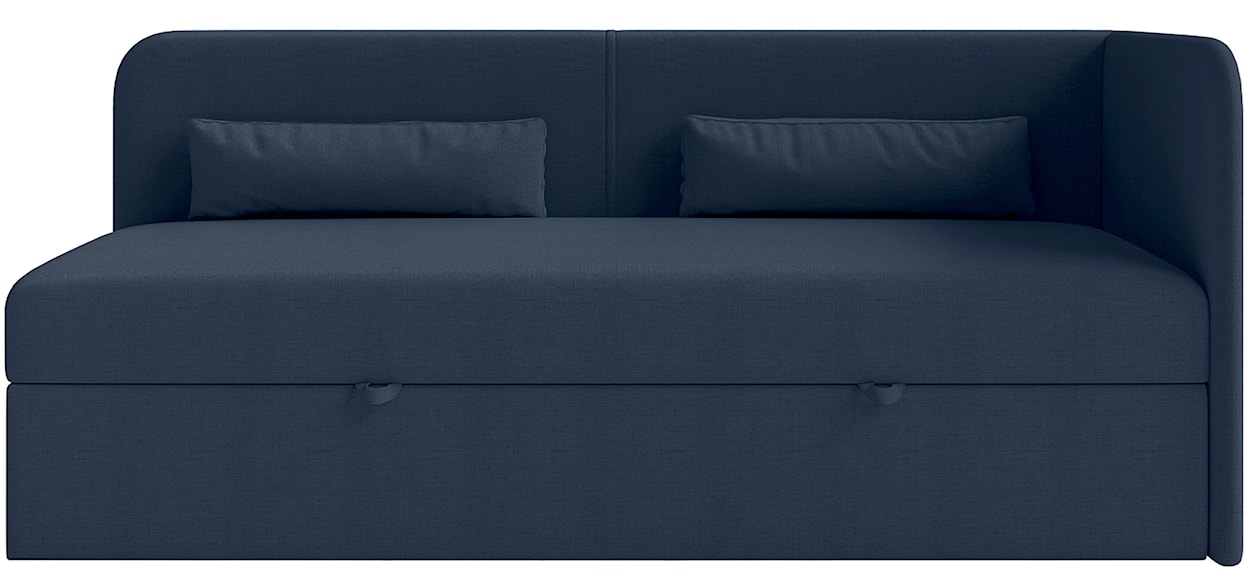 Łóżko młodzieżowe 90x200 cm Calmmo prawostronne z pojemnikiem granatowe szenil hydrofobowy  - zdjęcie 6