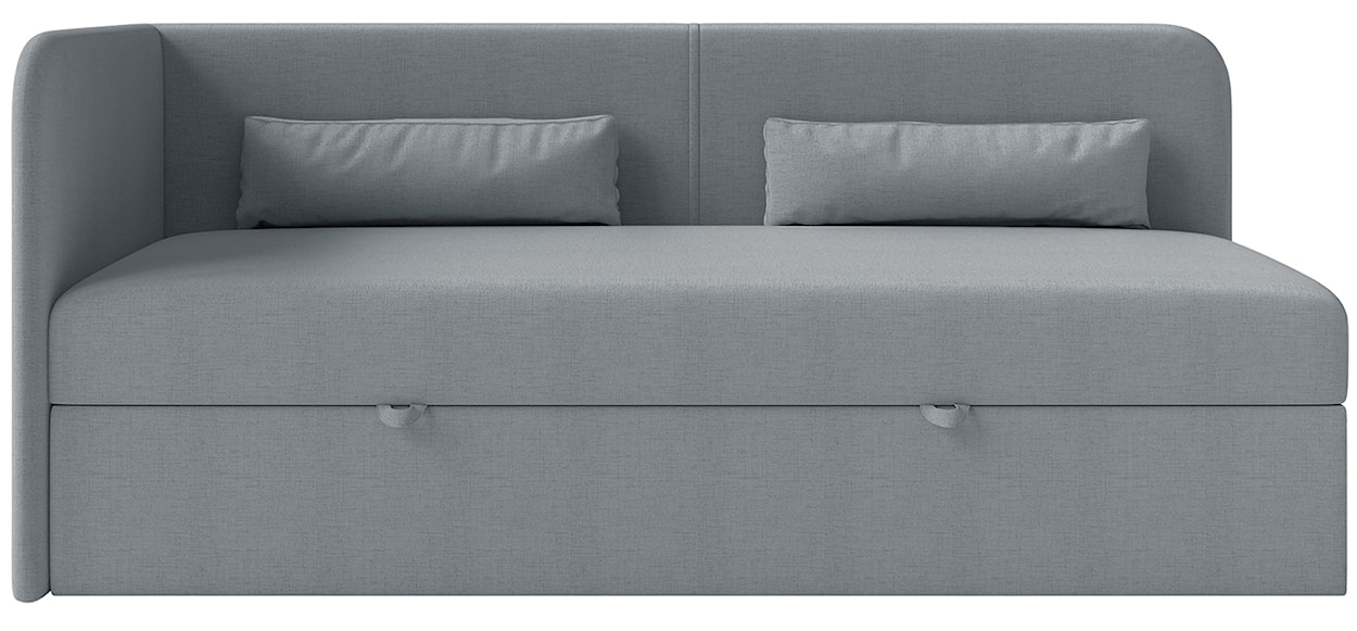 Łóżko młodzieżowe 90x200 cm Calmmo lewostronne z pojemnikiem ciemnoszare szenil hydrofobowy  - zdjęcie 6