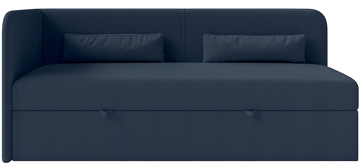 Łóżko młodzieżowe 90x200 cm Calmmo lewostronne z pojemnikiem granatowe szenil hydrofobowy  - zdjęcie 6