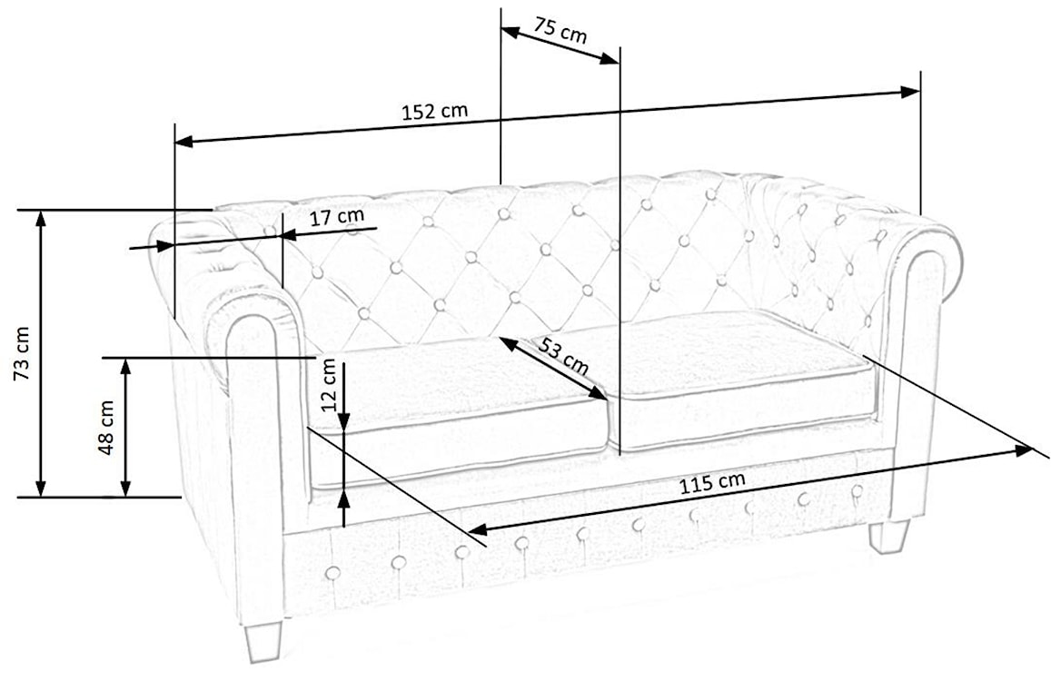 Sofa pikowana Visaus velvet popielaty  - zdjęcie 8