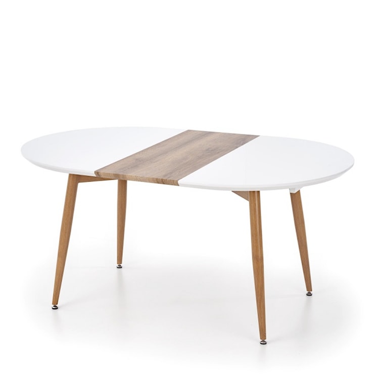 Stół rozkładany Lerma 120-200x100 cm biały - dąb miodowy  - zdjęcie 4