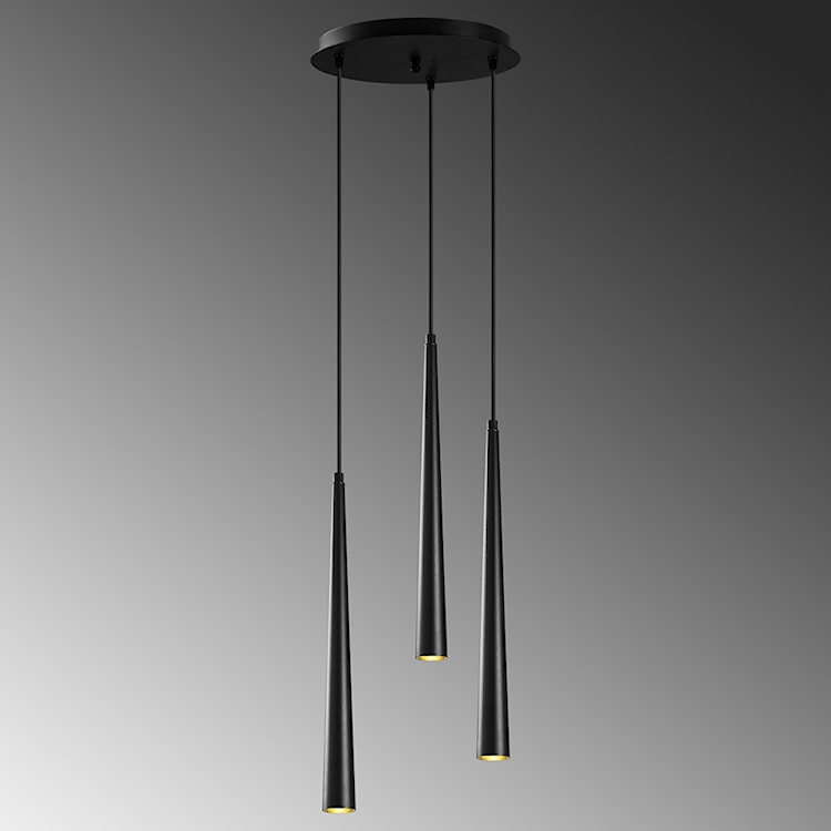 Lampa sufitowa Milibeliso x3 na okrągłej podsufitce czarna  - zdjęcie 3