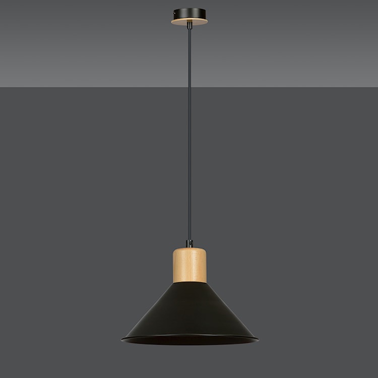 Lampa wisząca Rawn stożek średnica 25 cm czarna  - zdjęcie 5