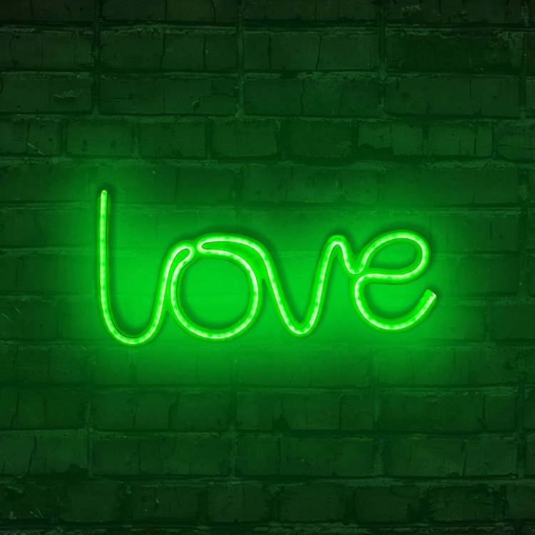 Neon na ścianę Letely z napisem Love zielony  - zdjęcie 2