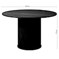 Stół okrągły Gativel 120 cm z okrągłą podstawą lamele dąb czarny  - zdjęcie 9