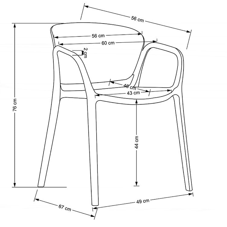 Krzesło z tworzywa Nionine z podłokietnikami żółte  - zdjęcie 9