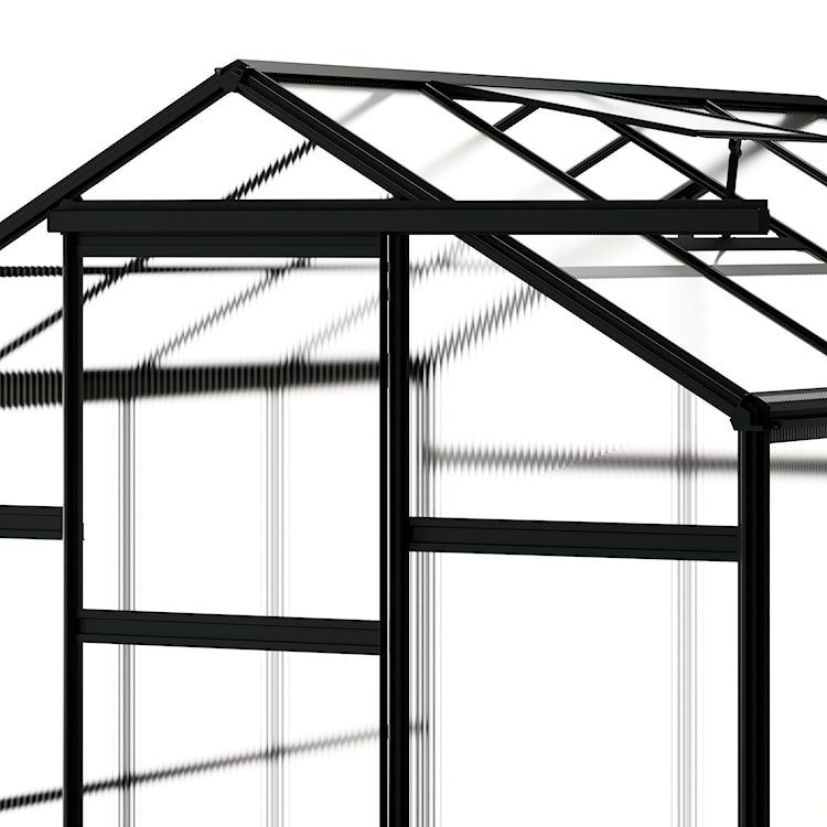 Szklarnia ogrodowa aluminiowa poliwęglanowa 4,51 m2 czterosekcyjna z fundamentem 184x245 cm czarna  - zdjęcie 2