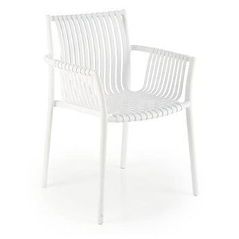 Krzesło z tworzywa Tatory z podłokietnikami białe