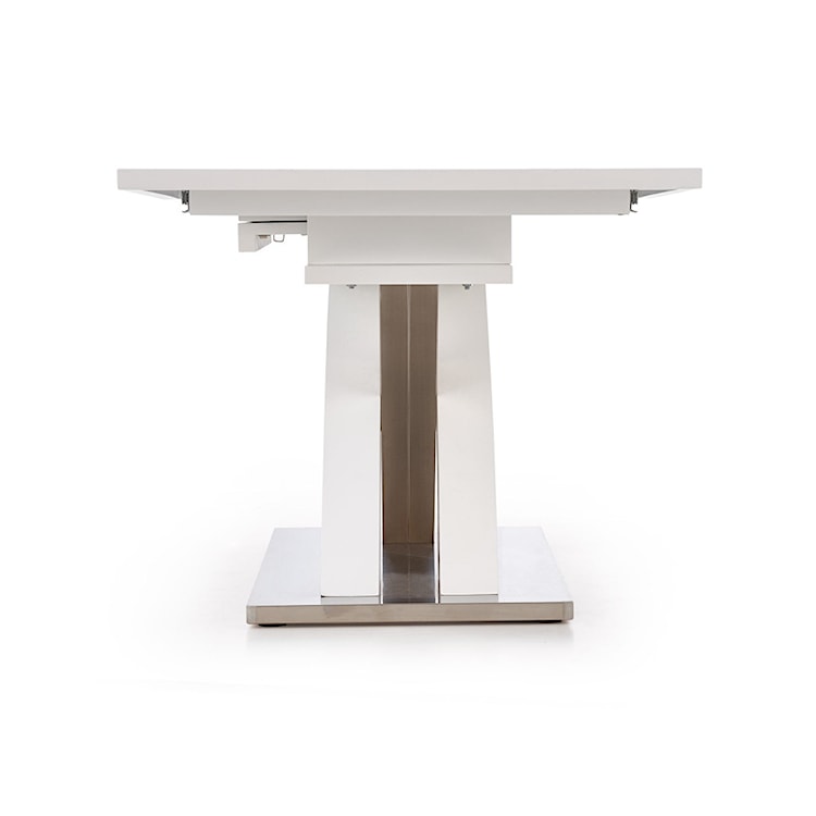Stół rozkładany Reinosa 160-220x90 cm biały ze szklanym blatem  - zdjęcie 8
