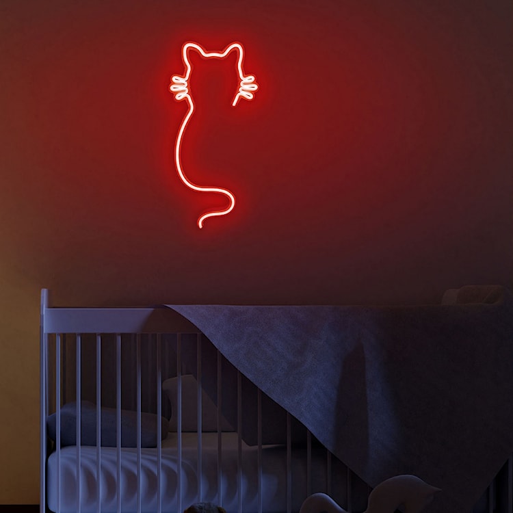 Neon na ścianę Letely w kształcie kota czerwony  - zdjęcie 4