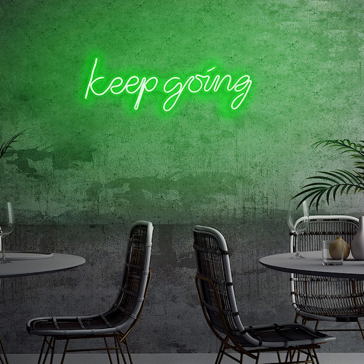 Neon na ścianę Letely z napisem Keep Going zielony  - zdjęcie 5