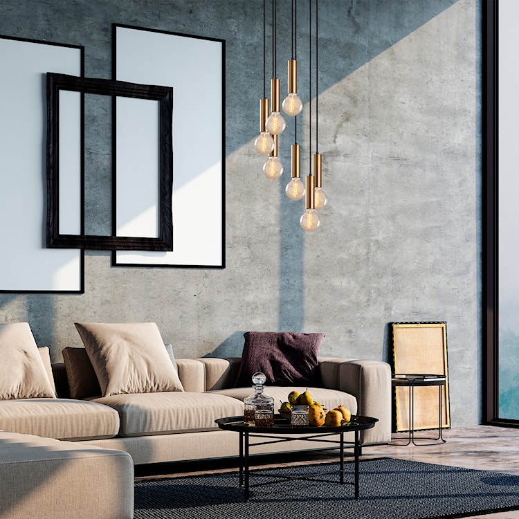 Lampa wisząca Thestly x7 czarno-złota  - zdjęcie 3