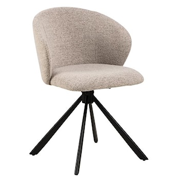 Krzesło do jadalni Cessar tapicerowane obrotowe beżowe tkanina boucle 