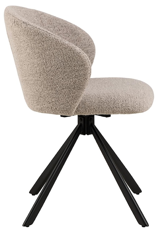 Krzesło do jadalni Cessar tapicerowane obrotowe beżowe tkanina boucle   - zdjęcie 4