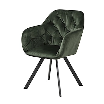 Krzesło tapicerowane Elestren zielony welur z funkcją auto-return