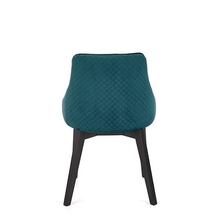 Krzesło tapicerowane Berlas zielony velvet pikowany  - zdjęcie 5