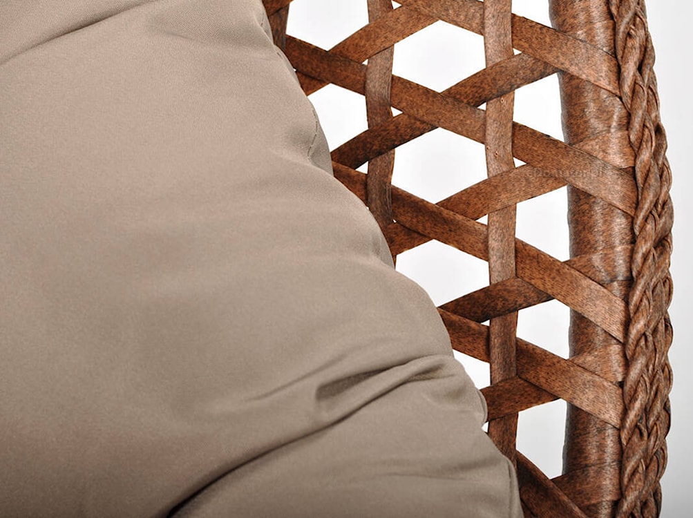Fotel wiszący Comfly technorattan z dużą poduszką brązowy  - zdjęcie 7