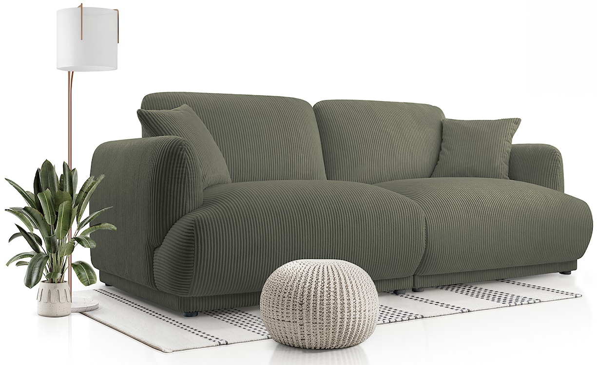 Sofa trzyosobowa Chacco oliwkowa sztruks  - zdjęcie 2