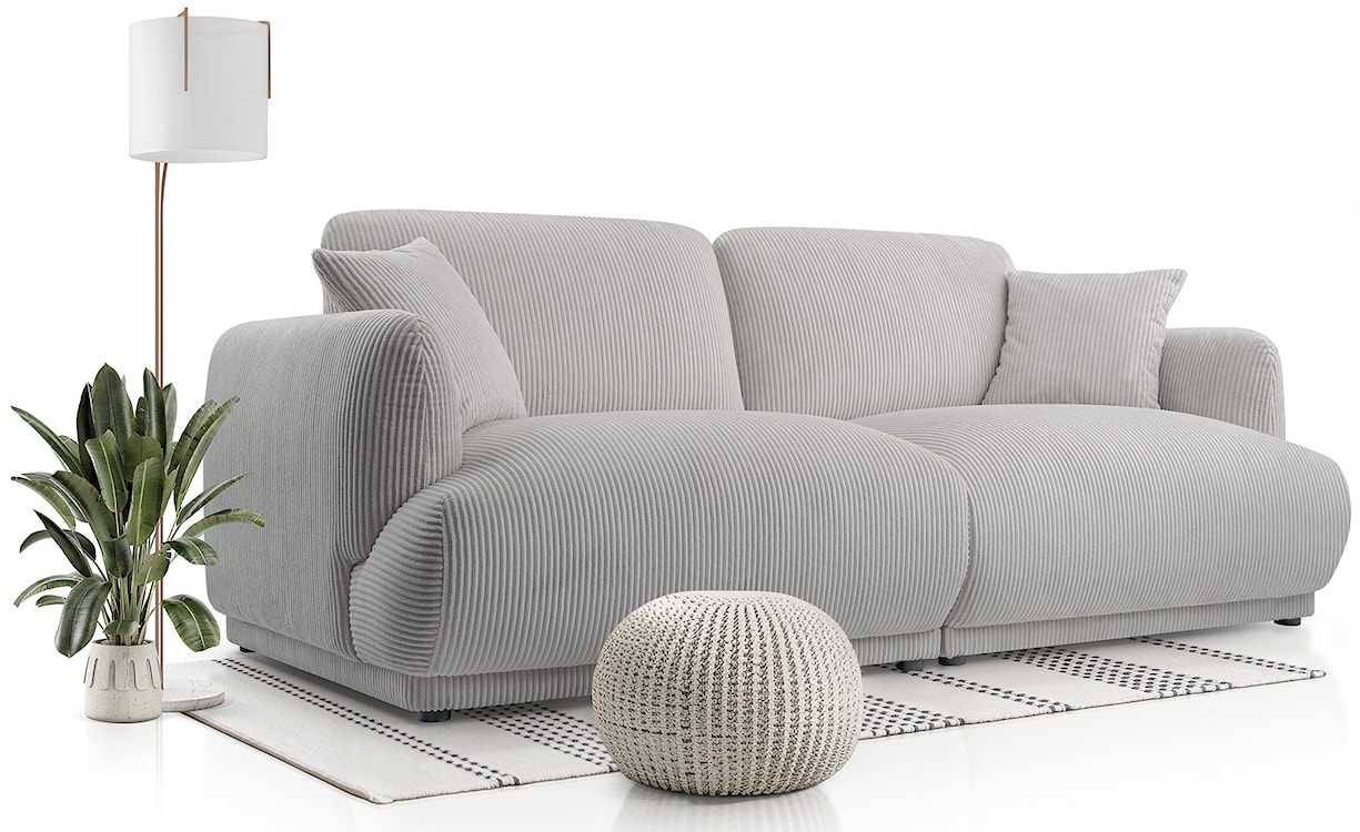 Sofa trzyosobowa Chacco jasnoszara sztruks  - zdjęcie 2