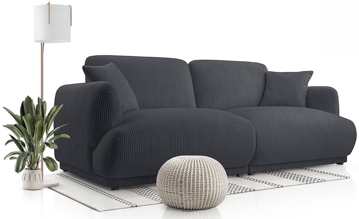 Sofa trzyosobowa Chacco grafitowa sztruks  - zdjęcie 2