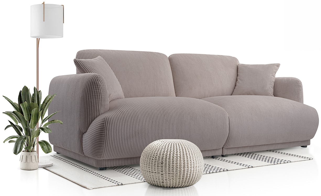 Sofa trzyosobowa Chacco ciemnobeżowa sztruks  - zdjęcie 2