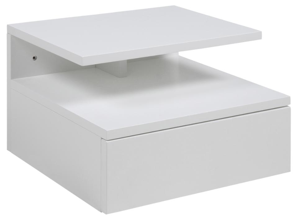 Szafka nocna Chantic ścienna biała z półką i szufladą na metalowych prowadnicach 35x32x22,5 cm  