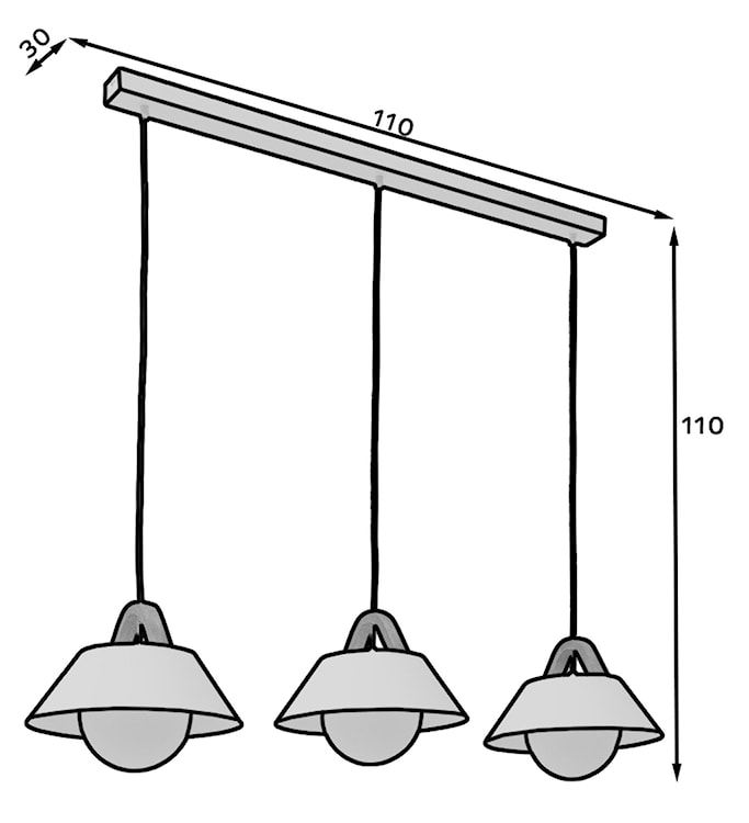 Lampa wisząca Chelatee x3 liniowa biała  - zdjęcie 5