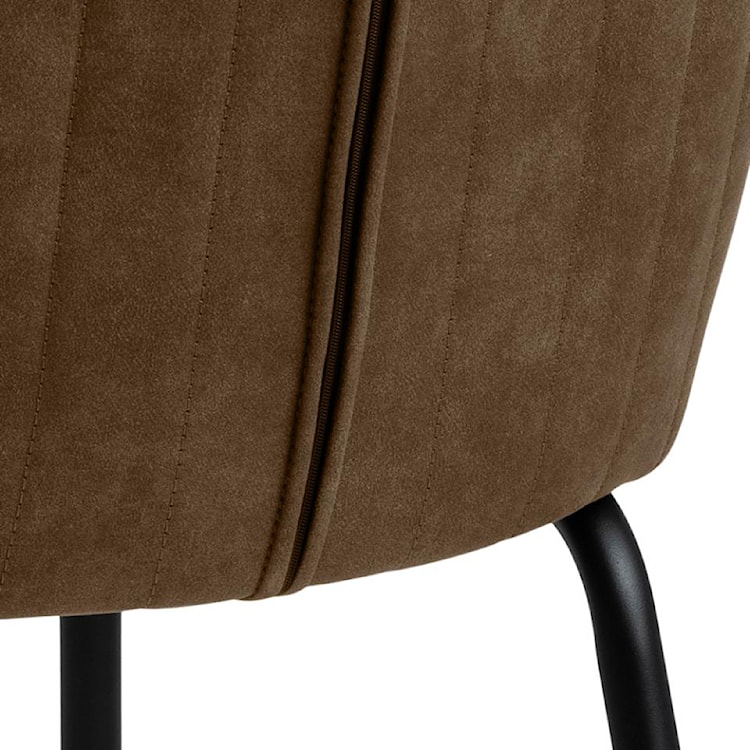 Krzesło tapicerowane Chinmoy jasnobrązowe z oparciem na metalowych nóżkach velvet  - zdjęcie 6