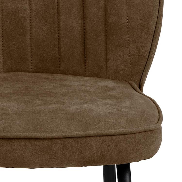 Krzesło tapicerowane Chinmoy jasnobrązowe z oparciem na metalowych nóżkach velvet  - zdjęcie 7