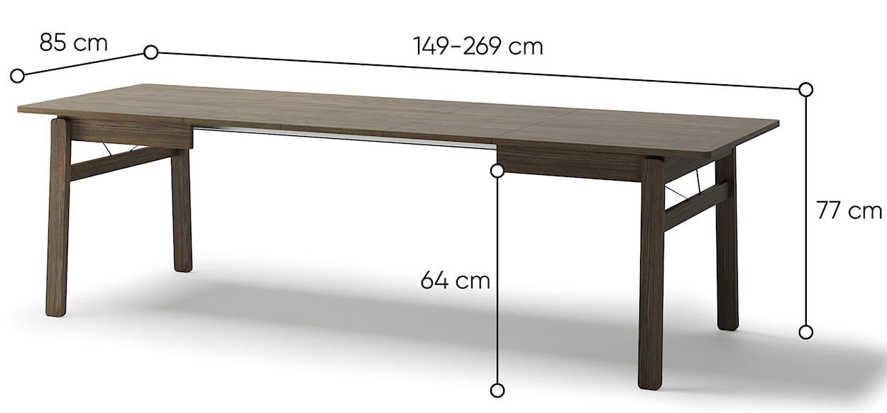 Stół rozkładany Plot 149-269x85 cm dąb ciemny  - zdjęcie 5