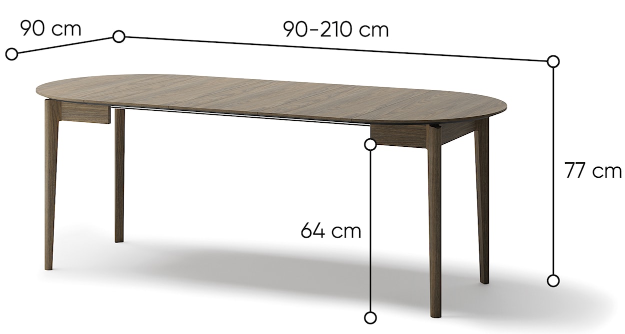 Stół rozkładany Plot 90-210x90 cm dąb ciemny  - zdjęcie 10