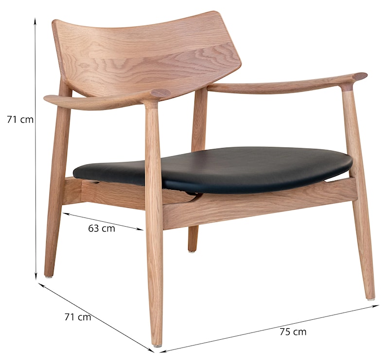 Krzesło drewniane Clonds z podłokietnikami dąb naturalny  - zdjęcie 5