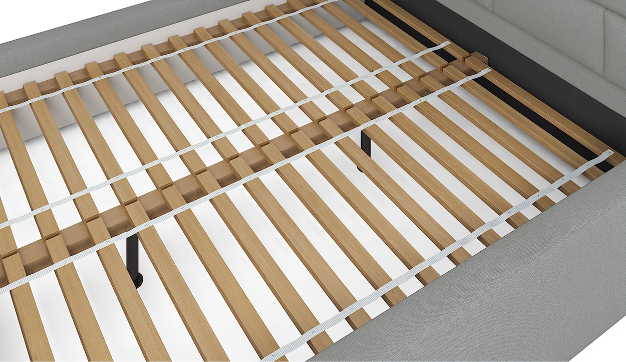 Łóżko tapicerowane 160x200 cm Nolio szare plecionka hydrofobowe  - zdjęcie 4