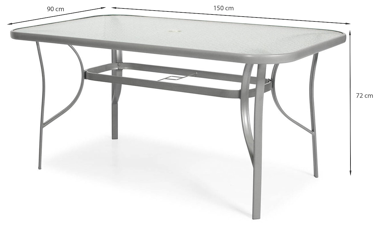 Zestaw mebli ogrodowych Cllands ze stołem obiadowym i krzesłami sześcioosobowy jasnoszary  - zdjęcie 11