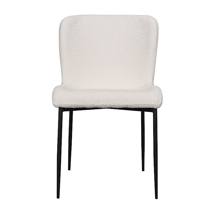 Krzesło tapicerowane Neul biały bouclé na czarnych nogach  - zdjęcie 4