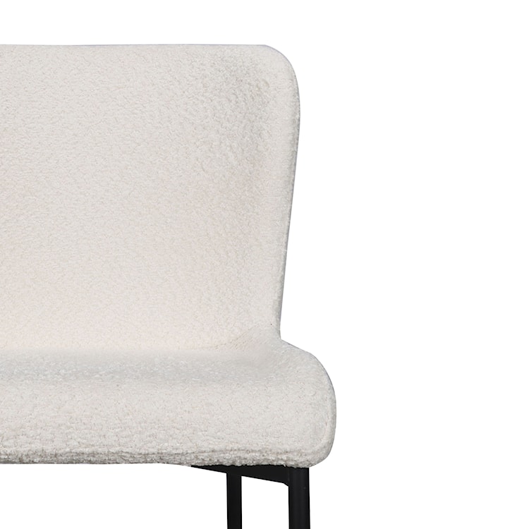 Krzesło tapicerowane Neul biały bouclé na czarnych nogach  - zdjęcie 3