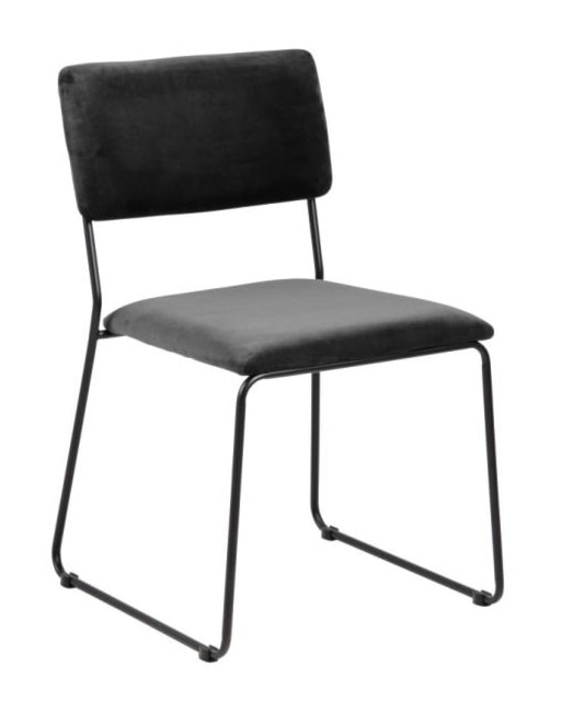 Krzesło industrialne Codeman ciemnoszare na metalowej podstawie velvet