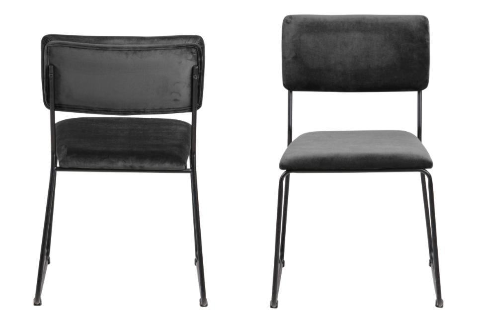 Krzesło industrialne Codeman ciemnoszare na metalowej podstawie velvet  - zdjęcie 3