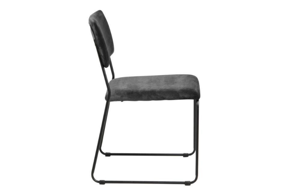 Krzesło industrialne Codeman ciemnoszare na metalowej podstawie velvet  - zdjęcie 2