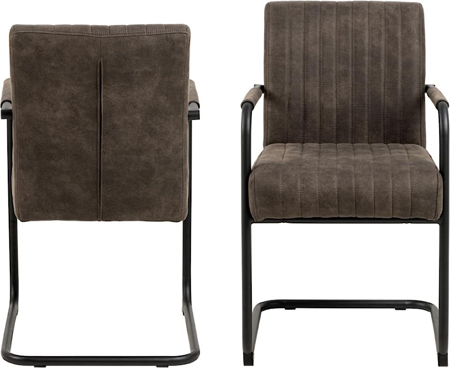 Krzesło tapicerowane Colbre antracytowe na metalowej podstawie z podłokietnikami velvet  - zdjęcie 3
