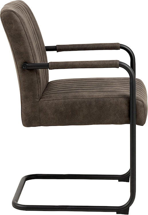 Krzesło tapicerowane Colbre antracytowe na metalowej podstawie z podłokietnikami velvet  - zdjęcie 4