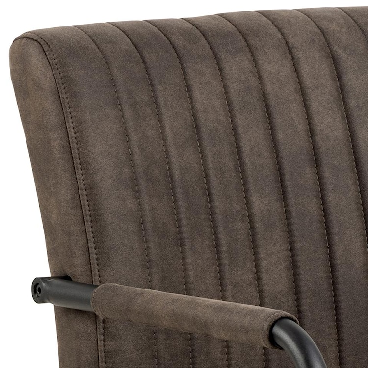 Krzesło tapicerowane Colbre antracytowe na metalowej podstawie z podłokietnikami velvet  - zdjęcie 6