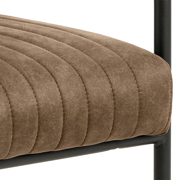 Krzesło tapicerowane Colbre brązowe na metalowej podstawie z podłokietnikami velvet  - zdjęcie 5
