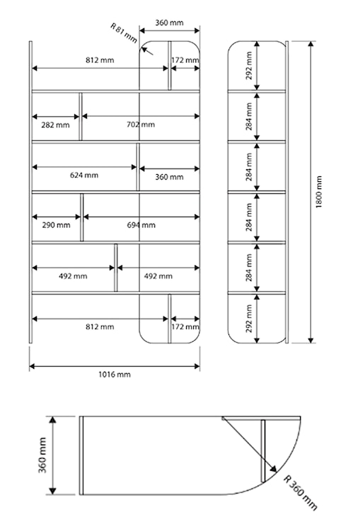 Regał Contle 102 cm wysoki beż piaskowy  - zdjęcie 4