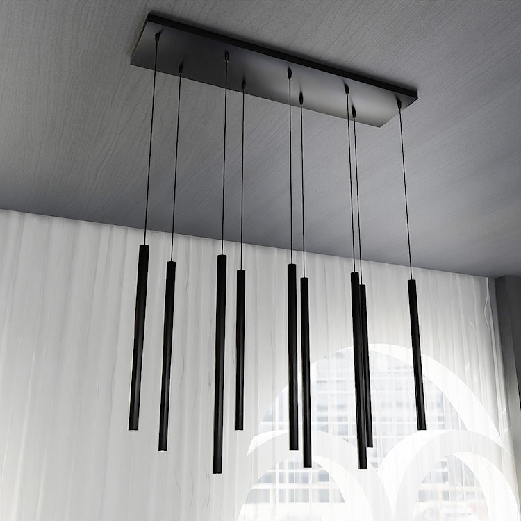 Lampa wisząca Corinaldo czarna x9  - zdjęcie 2