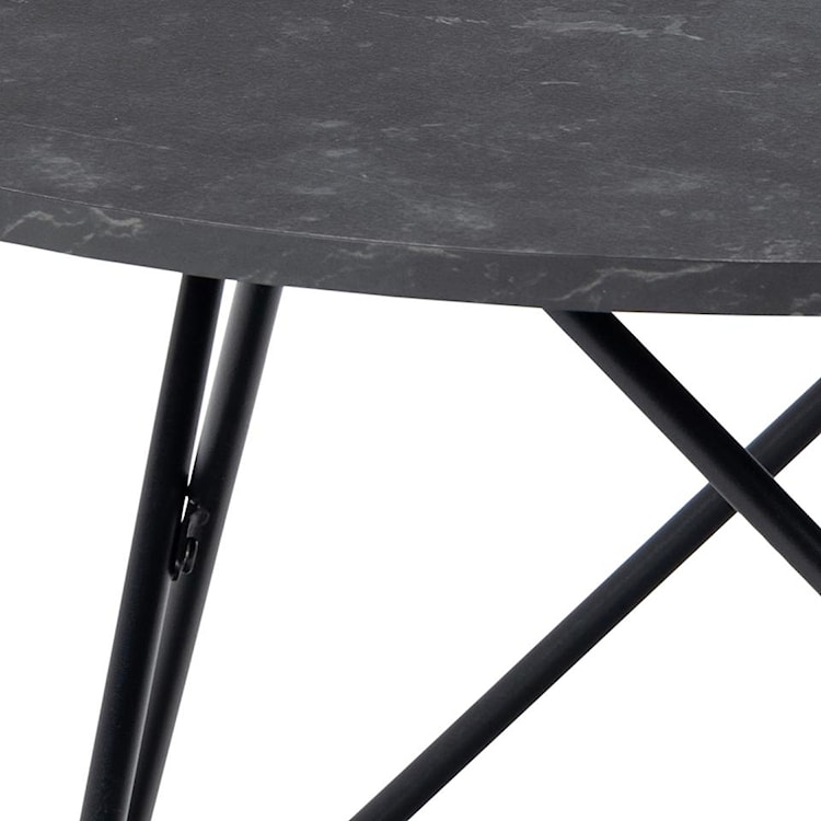 Stolik kawowy Cowelle okrągły 80 cm czarny na metalowej podstawie  - zdjęcie 5
