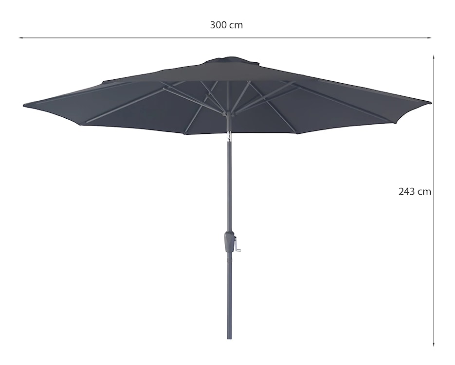 Parasol ogrodowy Clarring czarny  - zdjęcie 3