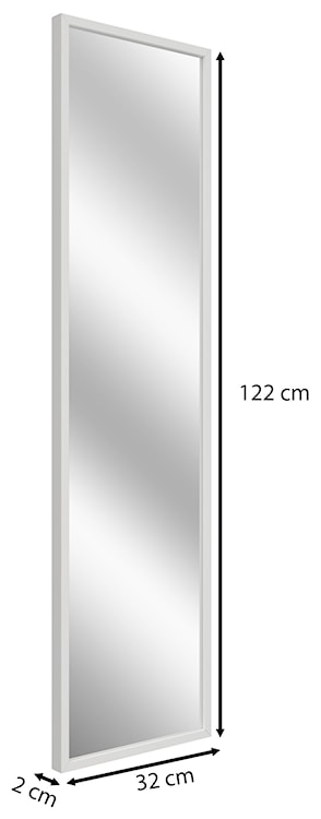 Lustro ścienne Criengly 122x32 cm białe  - zdjęcie 7