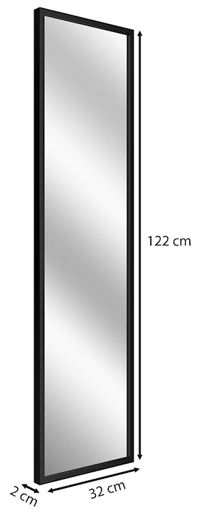 Lustro ścienne Criengly 122x32 cm czarne  - zdjęcie 7